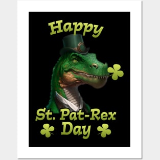 Cool St. Patrick's Day Dinosaur Happy St. Pa T-Rex Day Posters and Art